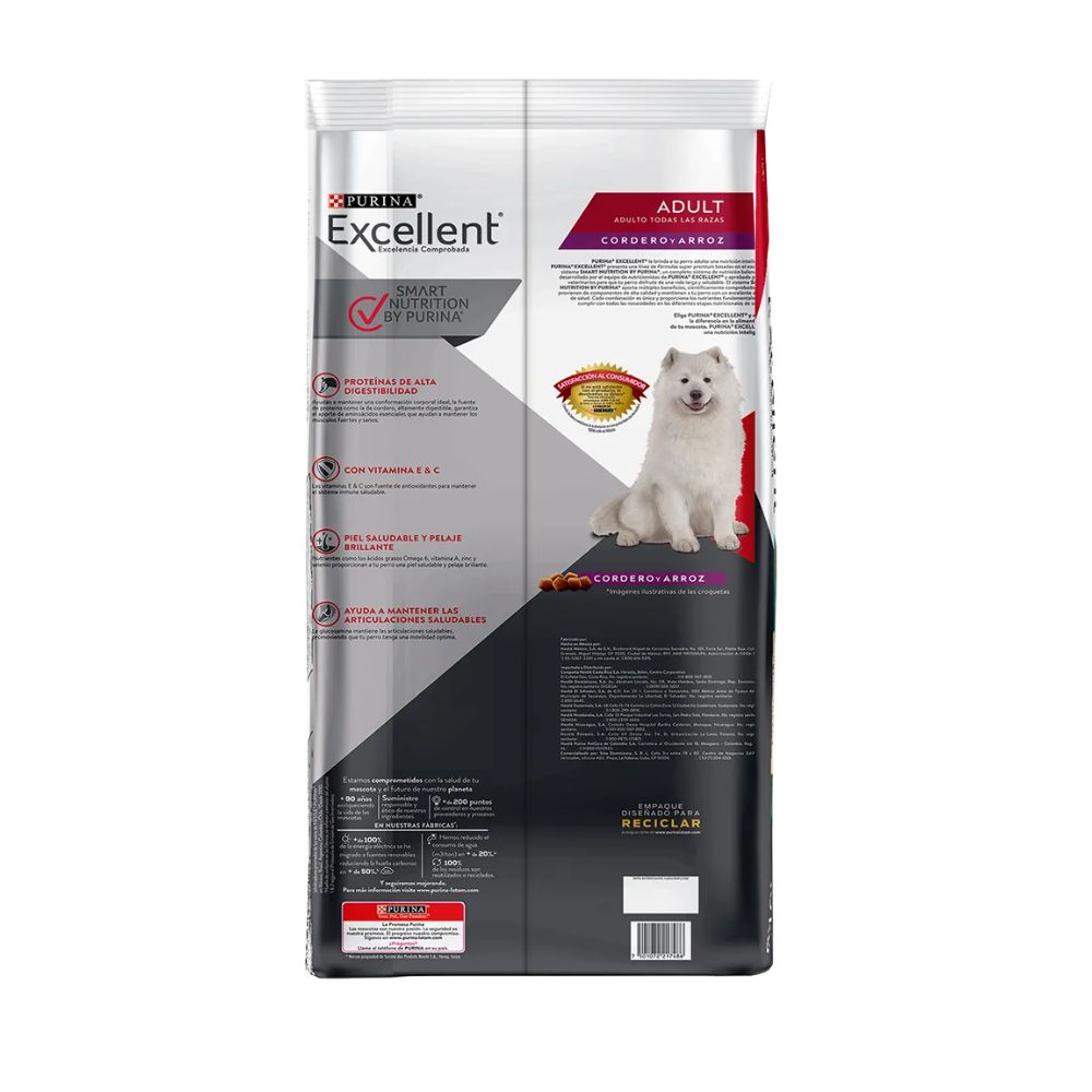 PURINA EXCELLENT ADULTO CORDERO 20KG