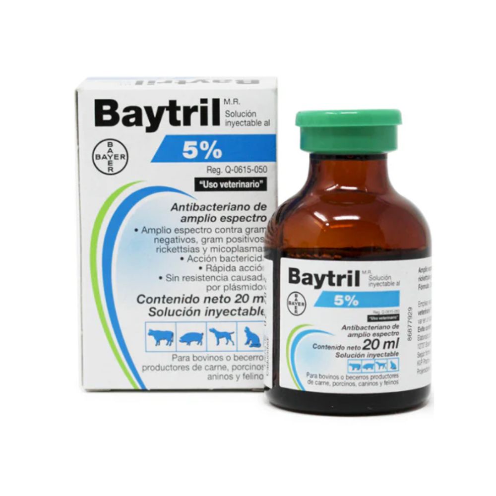Elanco Baytril 5 % Inyectable 20 Ml