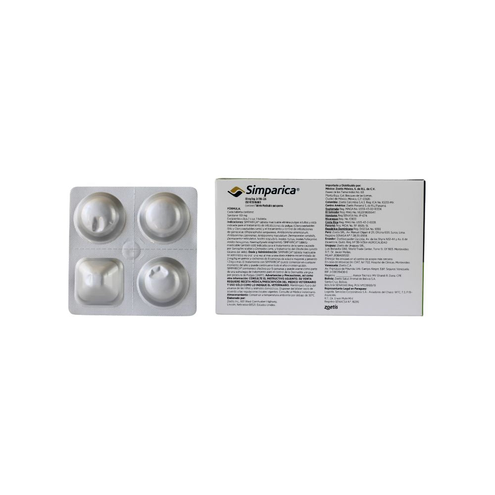 Zoetis Simparica 80 Mg Perros >20 - 40 Kg 3 Tab