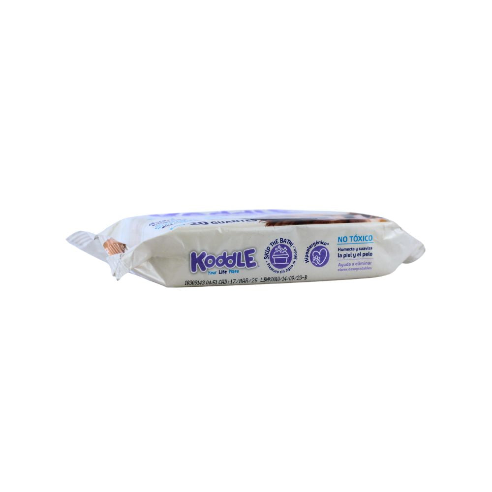 Koddle Guante Humedos Desechables Para Higiene De Tu Mascto 20 Pzas