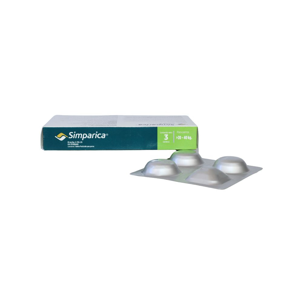 Zoetis Simparica 80 Mg Perros >20 - 40 Kg 3 Tab
