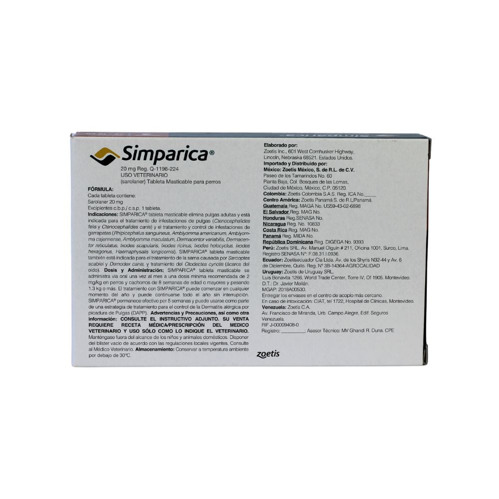 Simparica 20 Mg >5 - 10 Kg 3 Tab