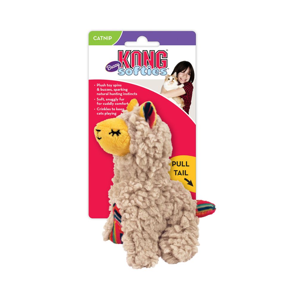 KONG LLAMA SOFTIES CON ZUMBIDO Y CATNIP