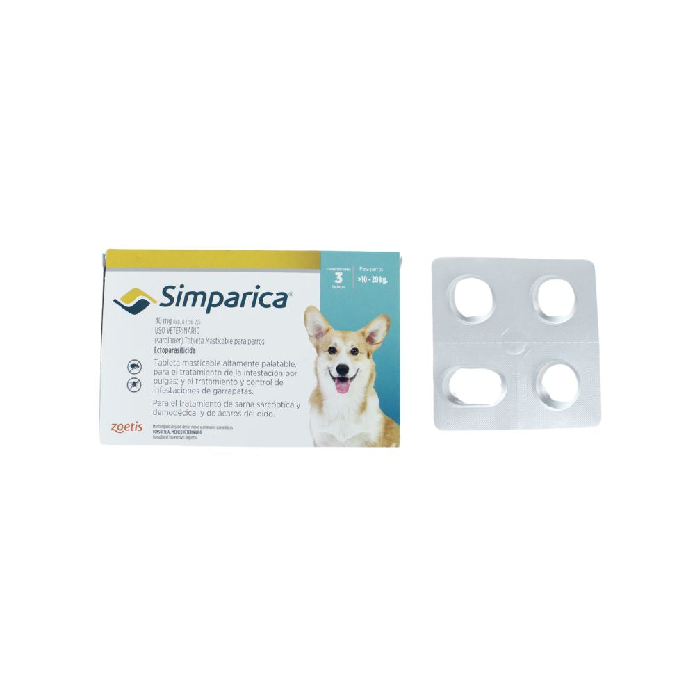 Zoetis Simparica 40 Mg >10 - 20 Kg 3 Tab