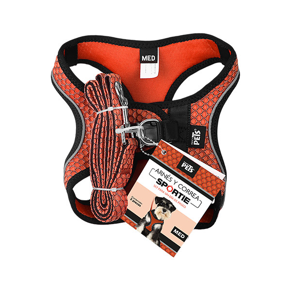 Fancy Pets Arnes Y Correa Sportie Med Naranja