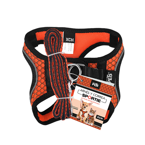 Fancy Pets Arnes Y Correa Sportie Xch Naranja