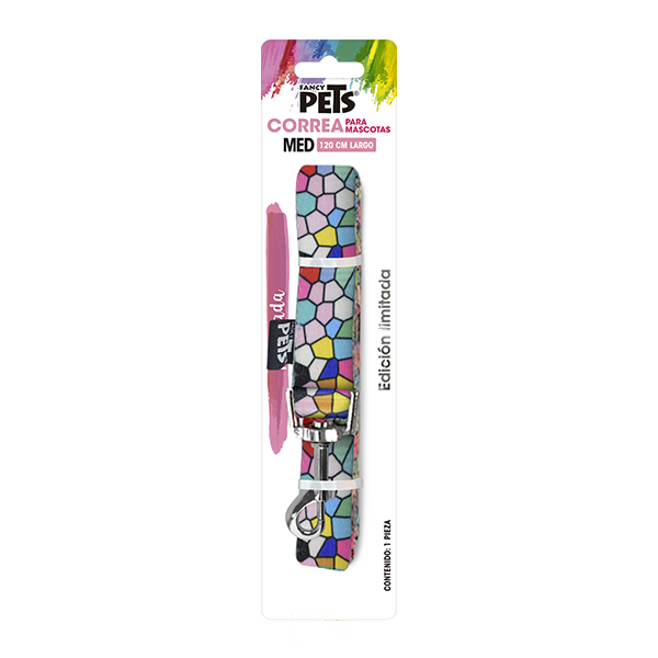 FANCY PETS CORREA MED GEO GLASS P/PERRO