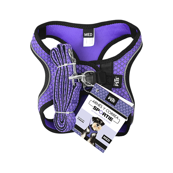 Fancy Pets Arnes Y Correa Sportie Med Violeta