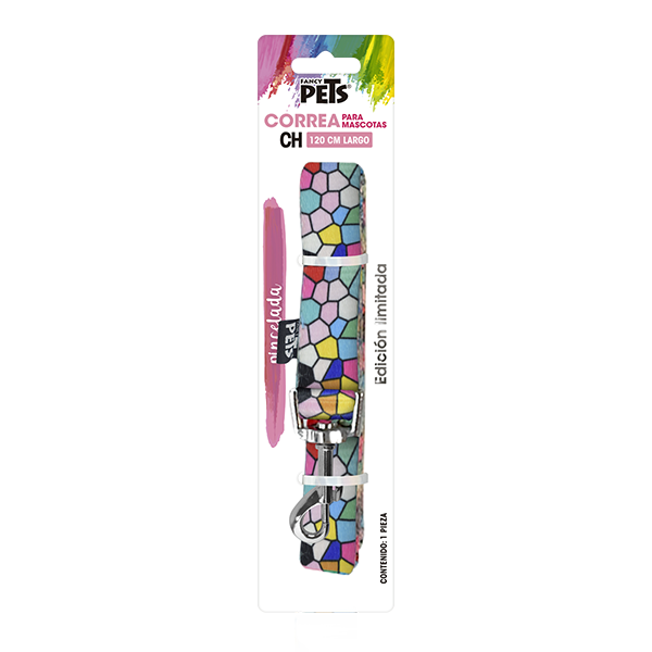 FANCY PETS CORREA CH GEO GLASS P/PERRO