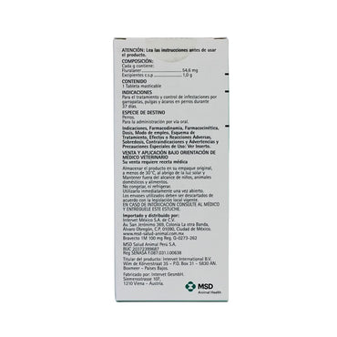 Msd Bravecto 100Mg 1Mes (4.5-10Kg) 1 Tableta
