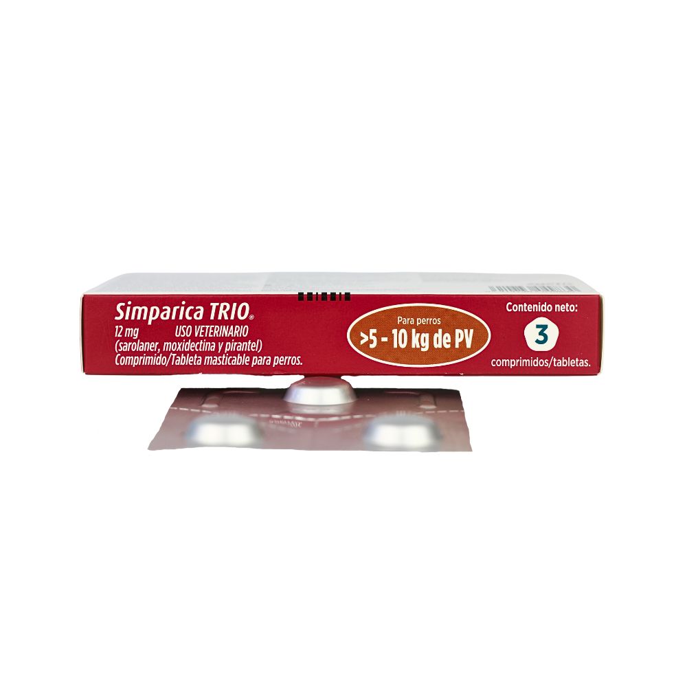 Zoetis Simparica Trio 12 Mg 5 - 10 Kg 3 Tab