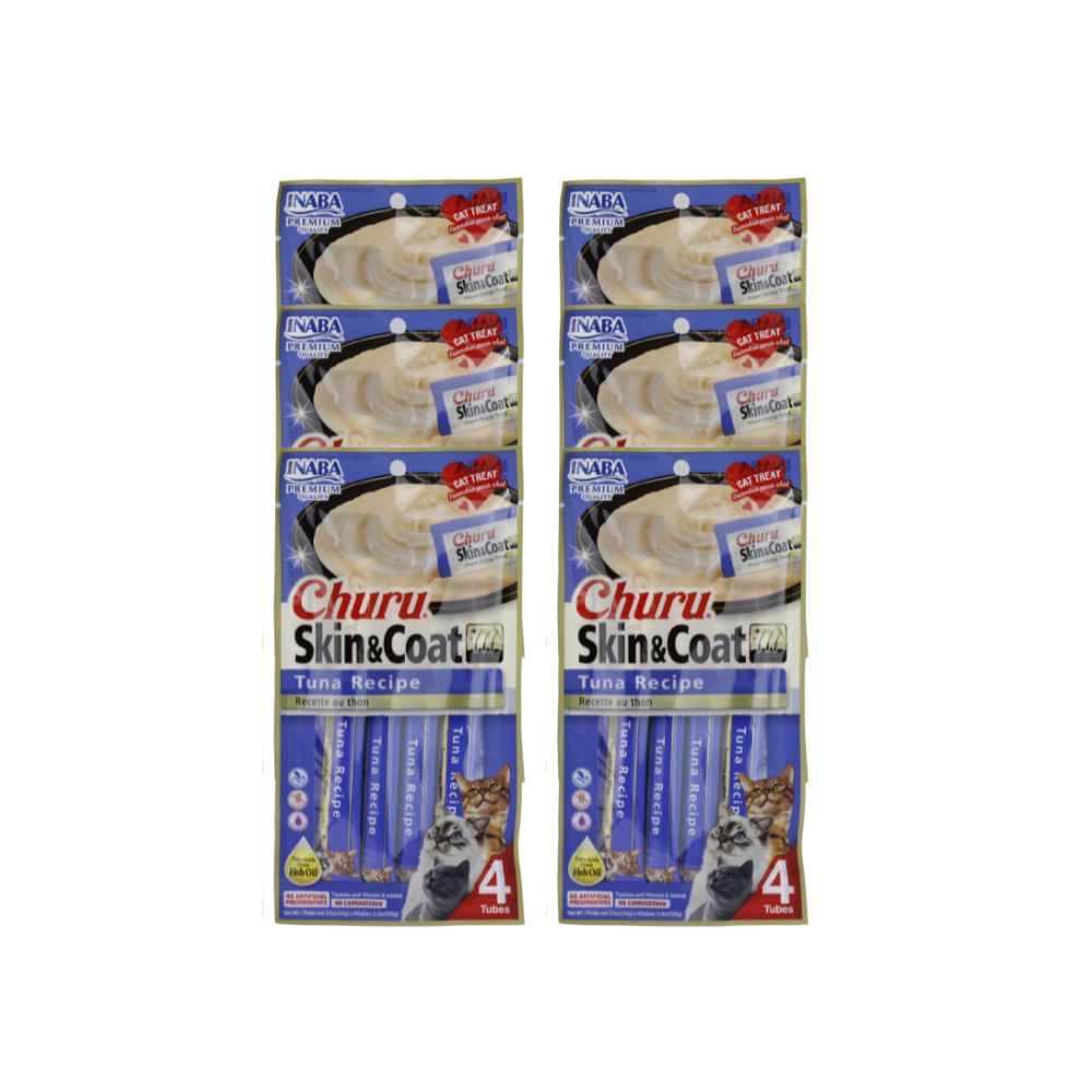 INABA CHURU SKIN & COAT CAJA C/6 BOLSAS C/*4PZ*