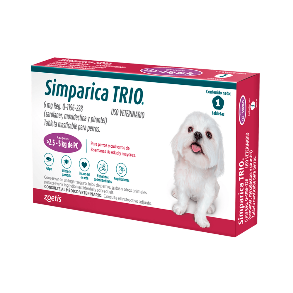 Zoetis Simparica Trio 6Mg 2.5-5 Kg 1 Tab