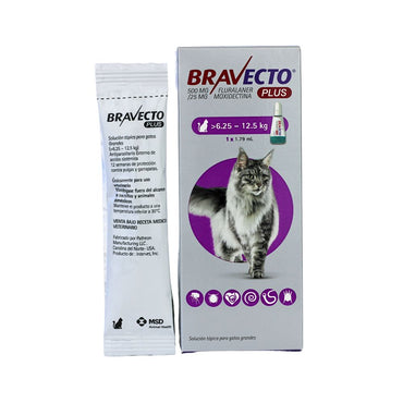 Msd Bravecto Plus Pipeta 500 Mg Gatos 6.25-12.5 Kg