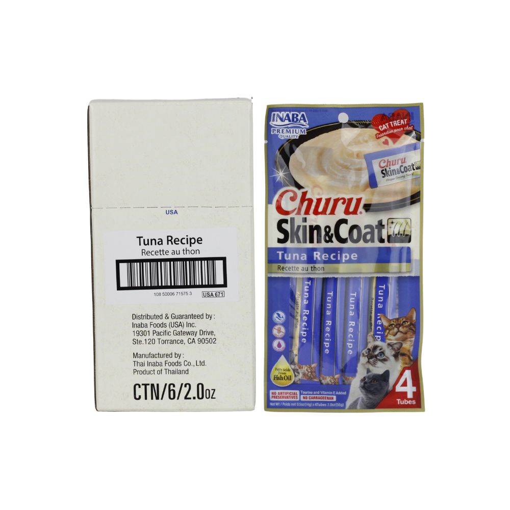 INABA CHURU SKIN & COAT CAJA C/6 BOLSAS C/*4PZ*