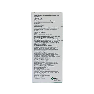 Msd Bravecto 200Mg 1Mes (10-20Kg) 1 Tableta