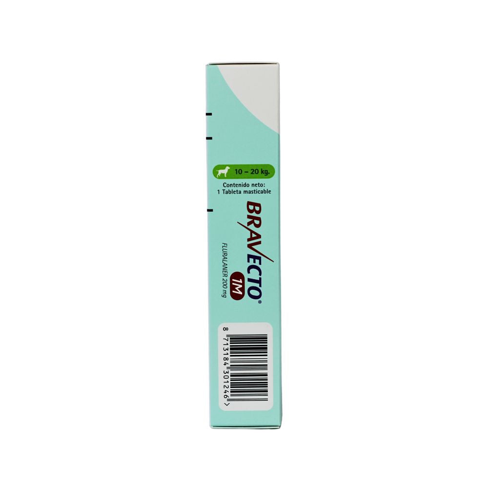 BRAVECTO 200MG 1MES (10-20KG) 1 TABLETA