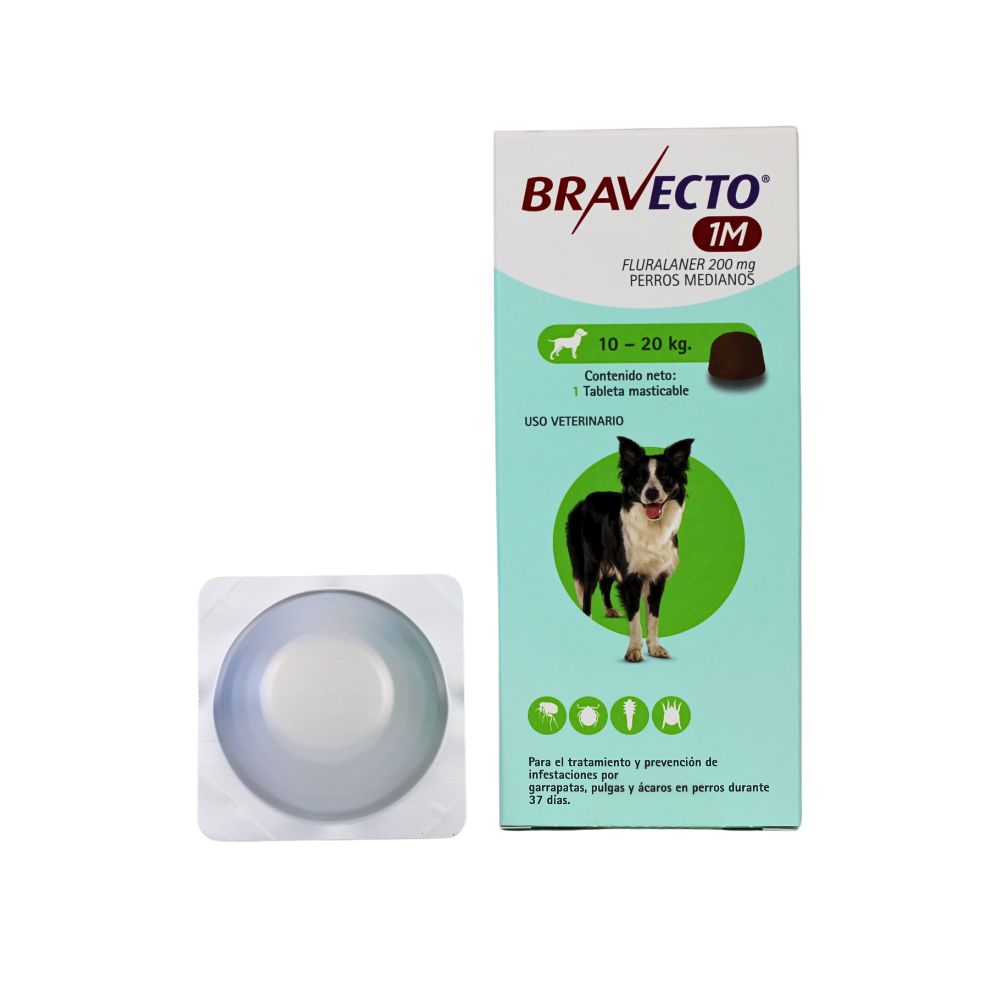 Msd Bravecto 200Mg 1Mes (10-20Kg) 1 Tableta