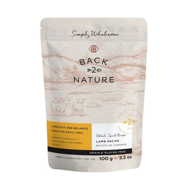 Back 2 Nature Perro Adulto Sabor Cordero Pouch 100 G Caja 10 Pz