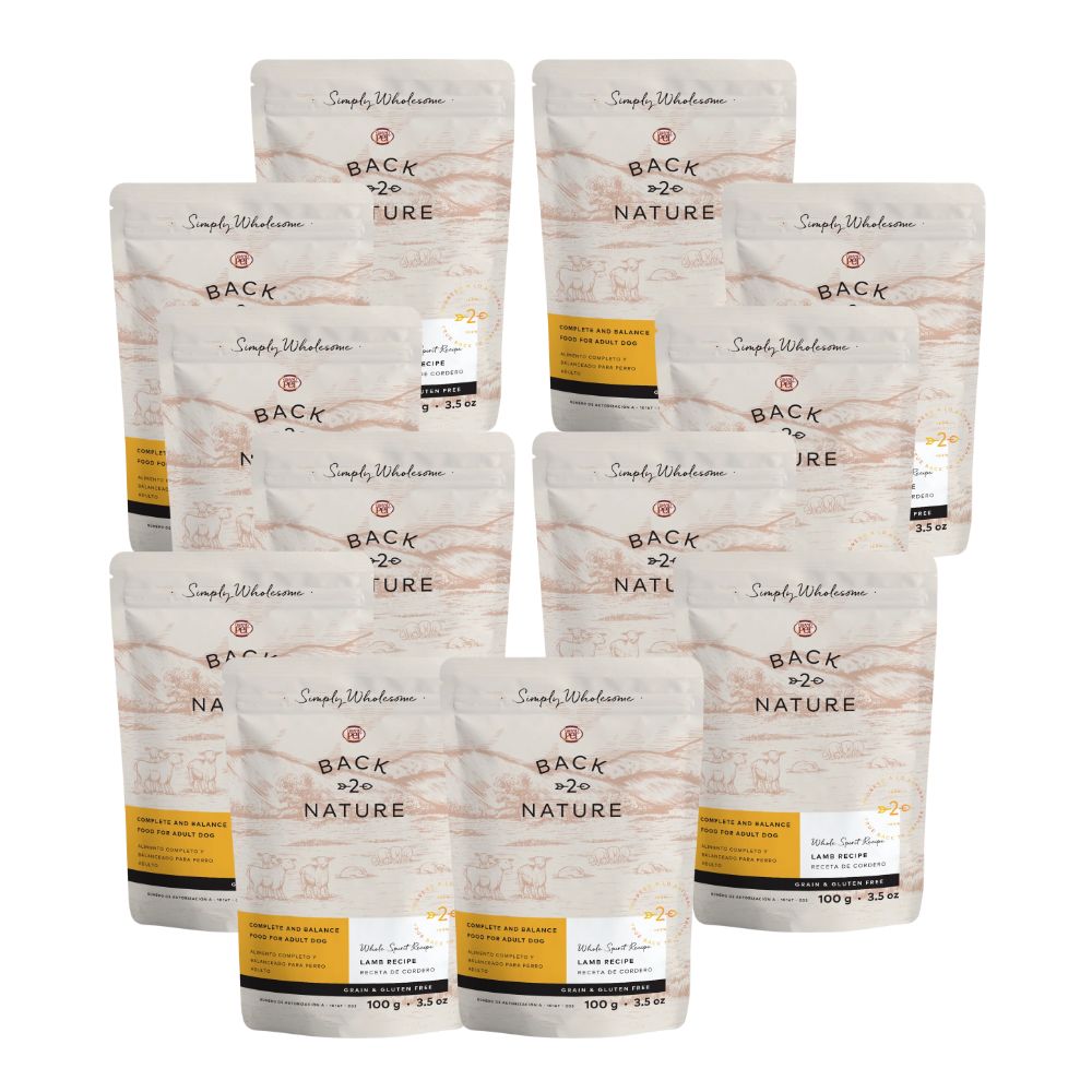 Back 2 Nature Perro Adulto Sabor Cordero Pouch 100 G Caja 10 Pz