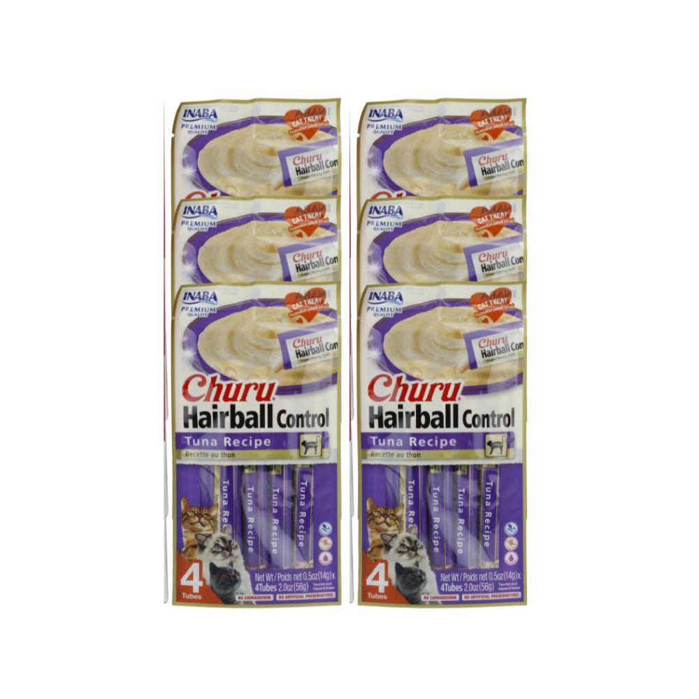 INABA CHURU HAIRBALL CAJA C/6 BOLSAS C/*4PZ*