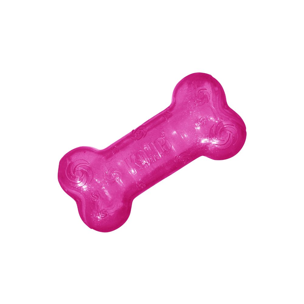 KONG Squeezz CRACKLE HUESO GOMA CRUJIENTE MEDIANO
