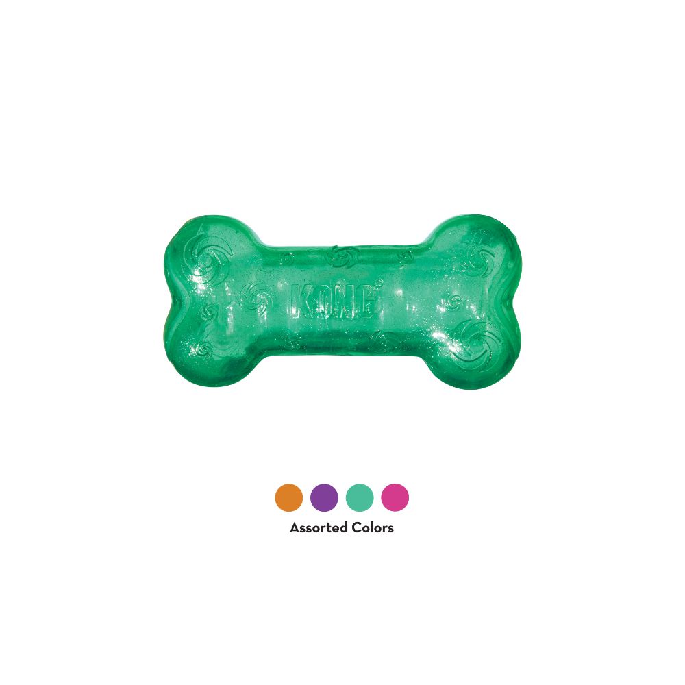 KONG Squeezz CRACKLE HUESO GOMA CRUJIENTE MEDIANO