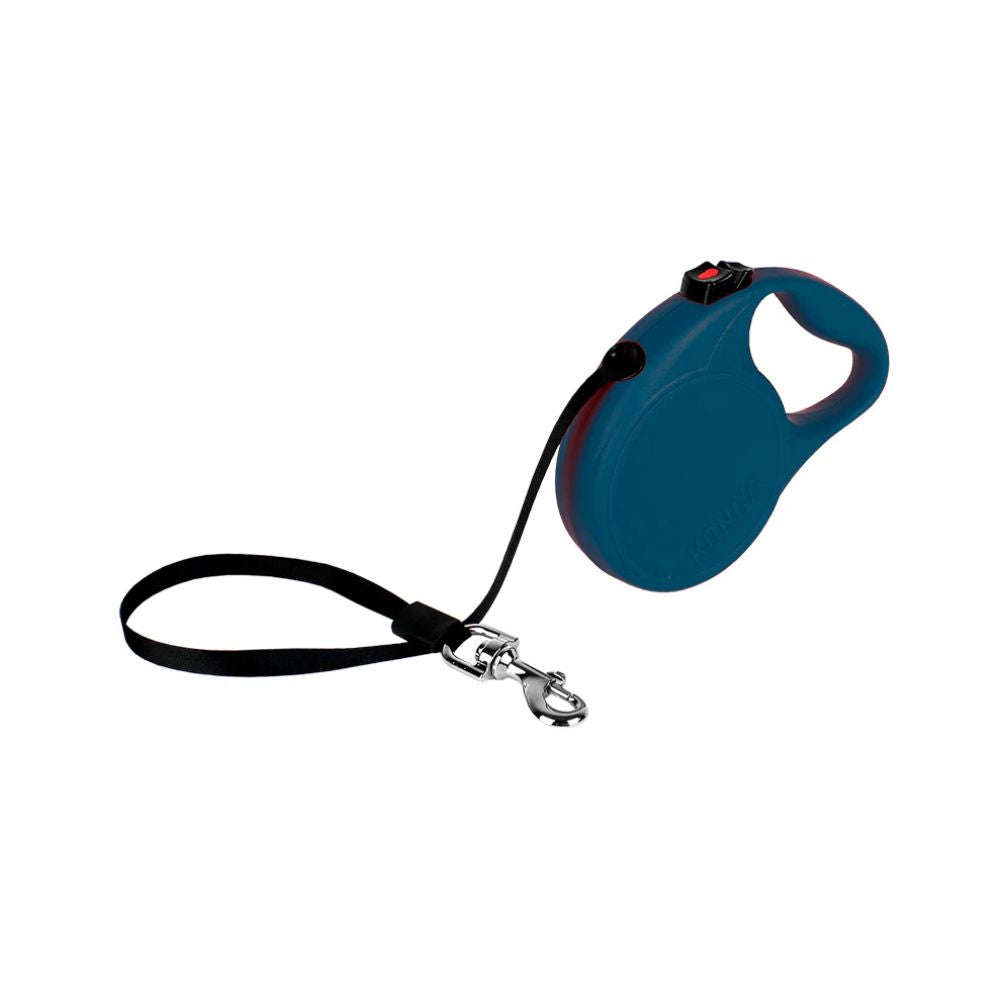 Kong Correa Retractil Trail Azul Chica