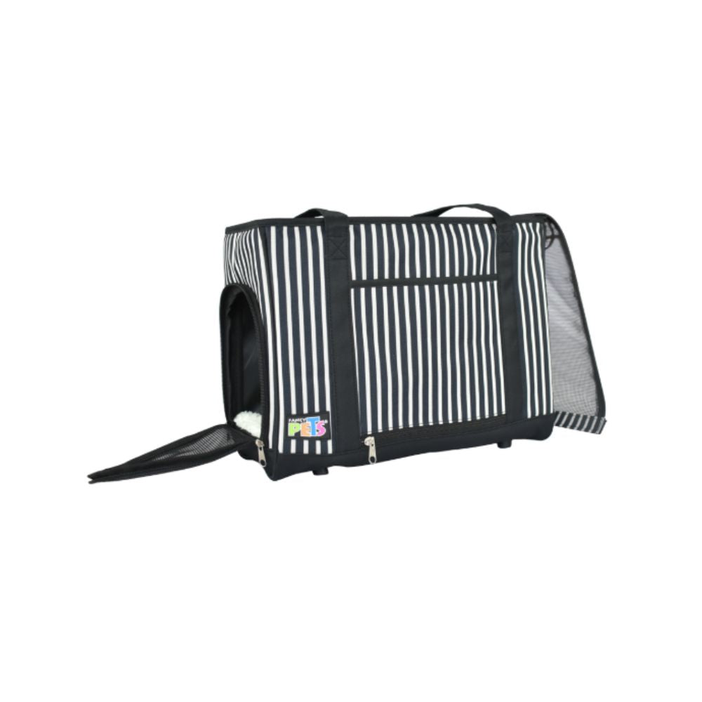 Fancy Pets Transportadora Bolso De Mano De Tela Rayada