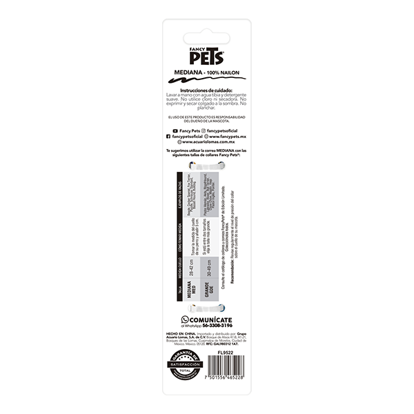 FANCY PETS CORREA MED AQUA POP P/PERRO