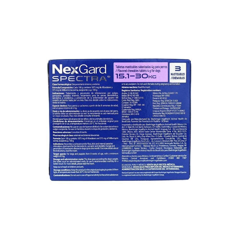 Nexgard Spectra L 15.1 - 30 Kg 3 Tab