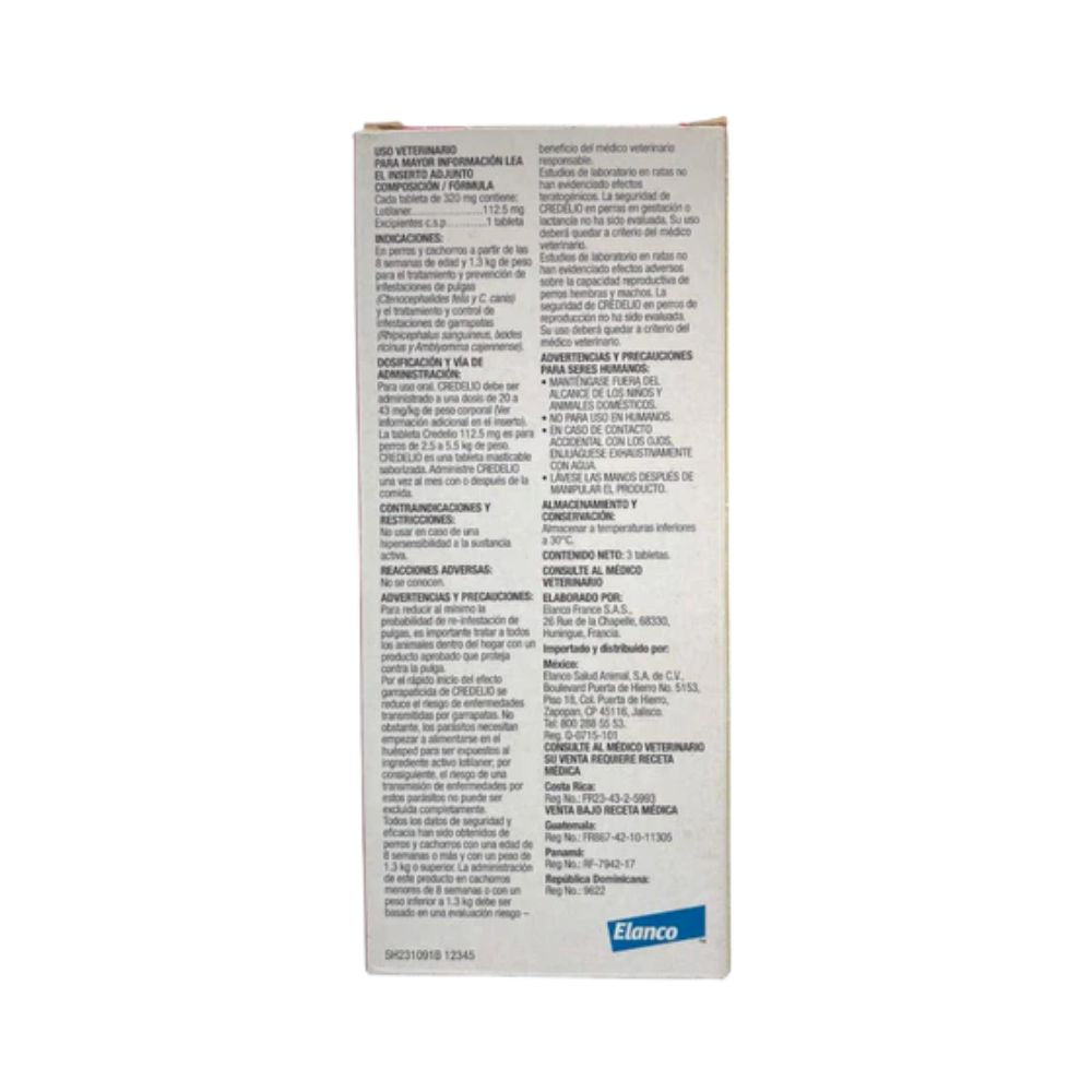 Elanco Credelio 112.5 2.5-5Kg 3 Tab