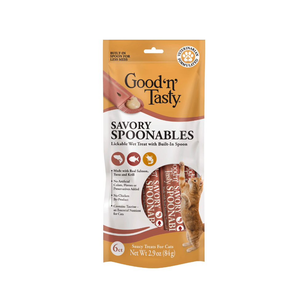 Good N Tasty Premio Para Gato Sabor Atun, Salmon Y Krill 6 Tubos 84G