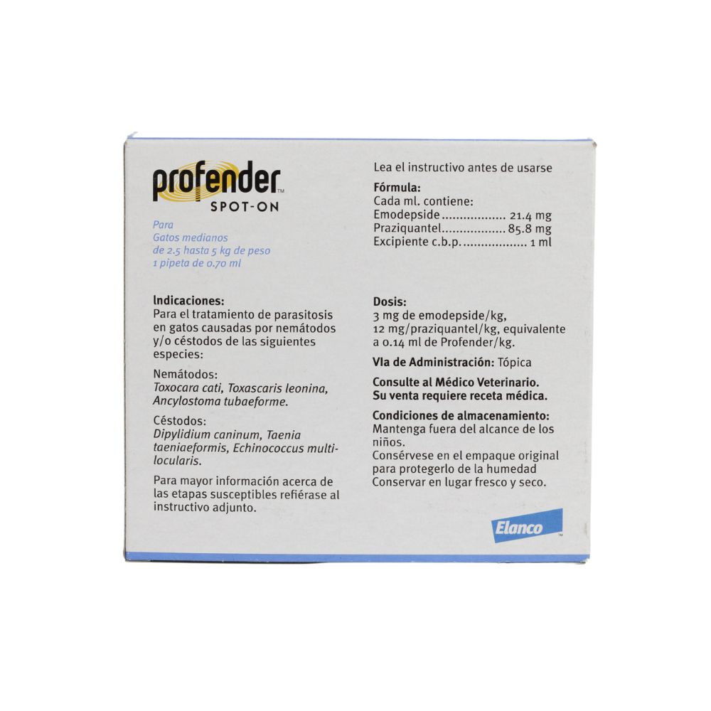 Elanco Profender Spot On 0.70 Ml Gatos 2.5-5 Kg