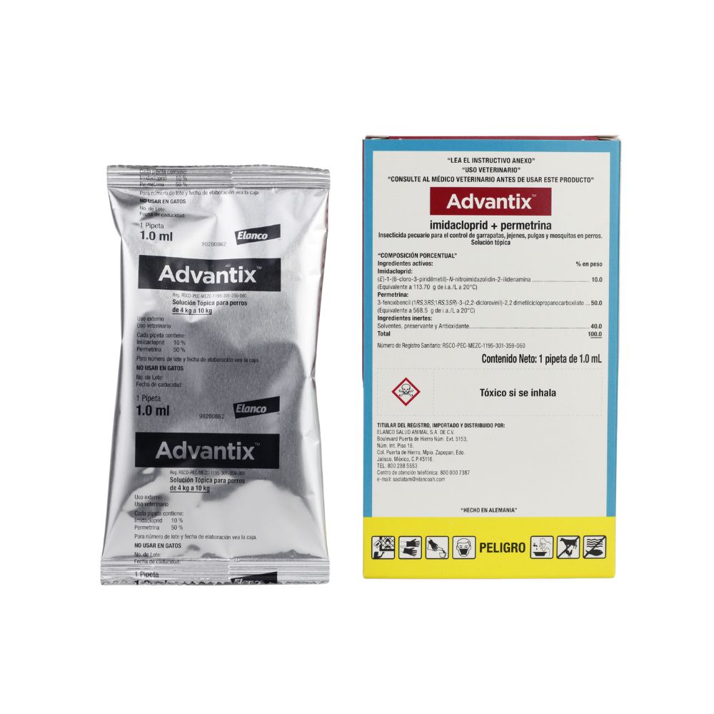 Elanco Advantix 1 Ml Perros 4-10 Kg