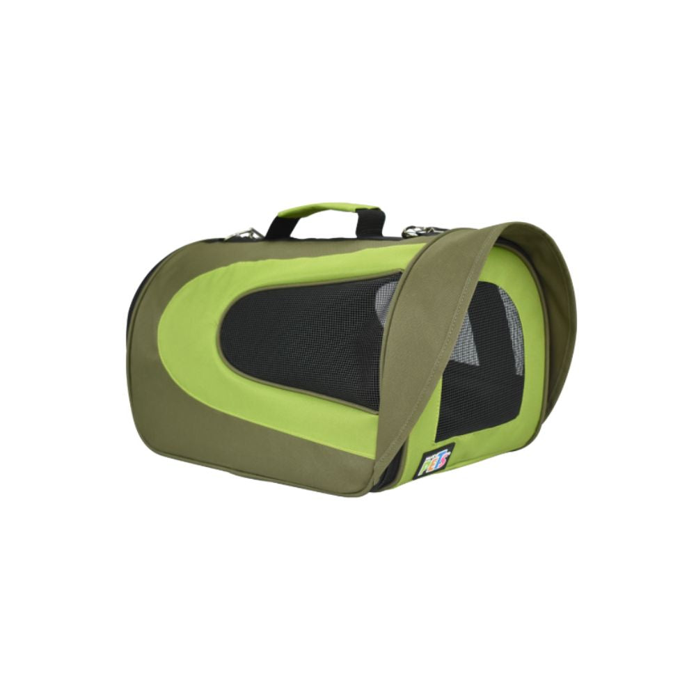 FANCY PETS TRANSPORTADORA TELA FASHION C/VISERA VERDE INT