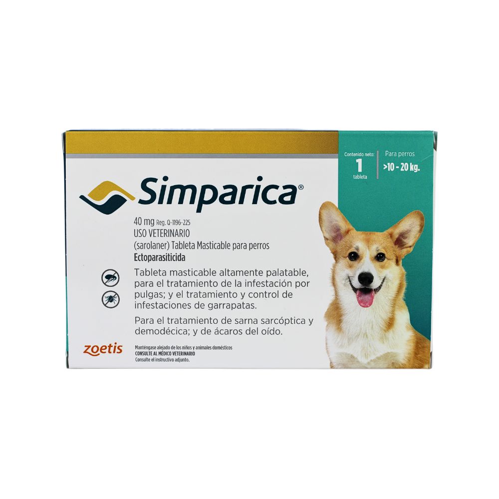 Zoetis Simparica 40 Mg 1 Tab 10 - 20 Kg