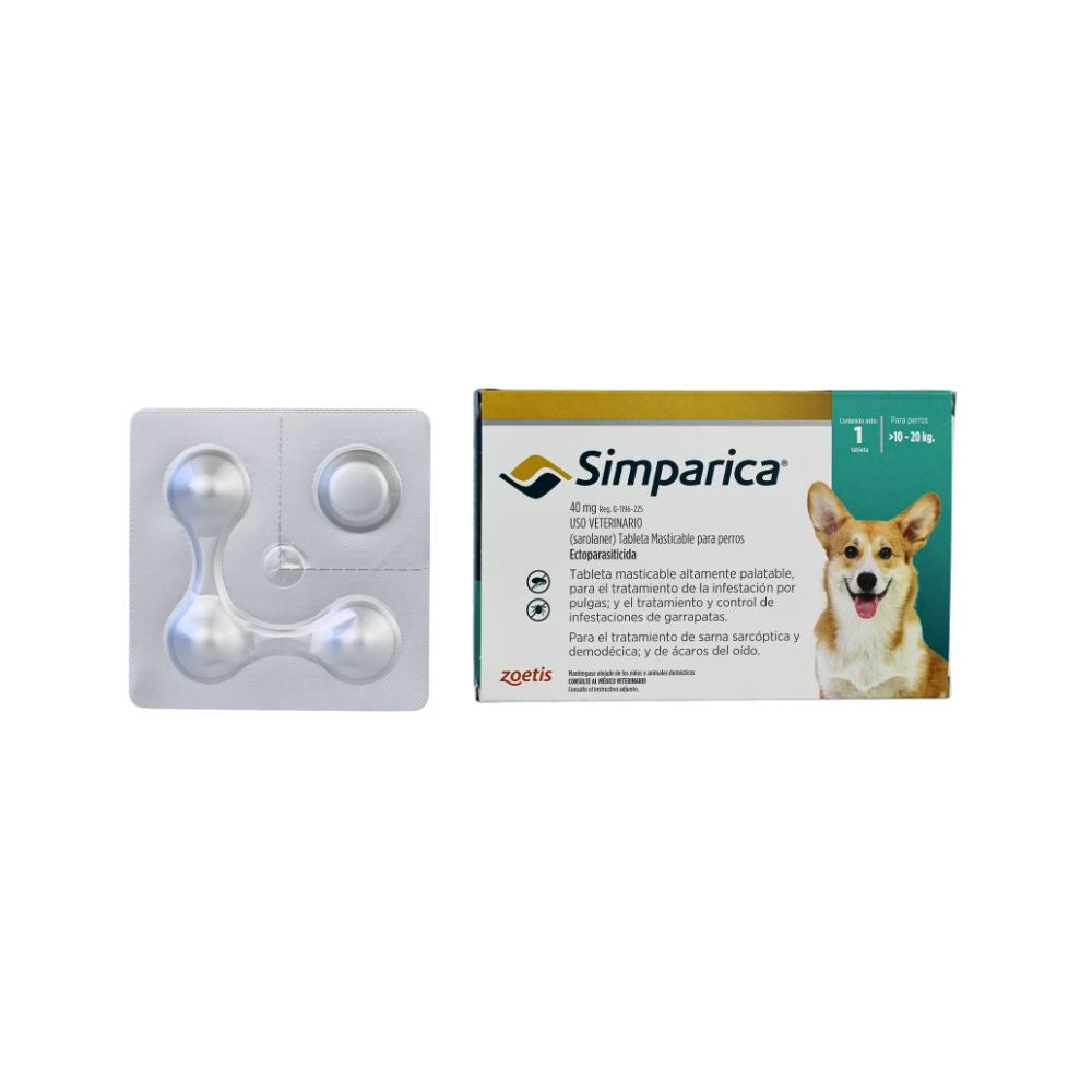 Zoetis Simparica 40 Mg 1 Tab 10 - 20 Kg