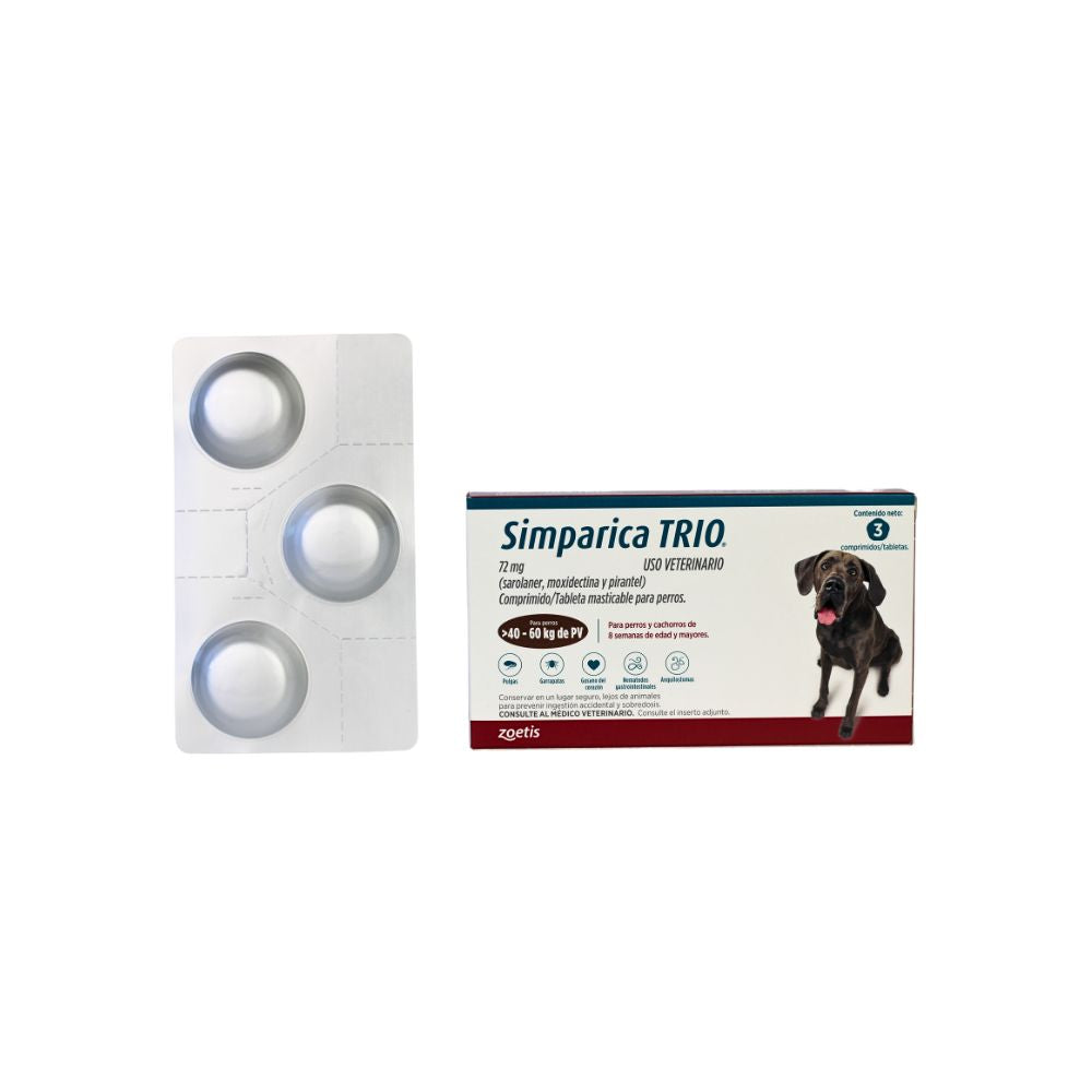 Zoetis Simparica Trio 72 Mg 40 - 60 Kg 3 Tab