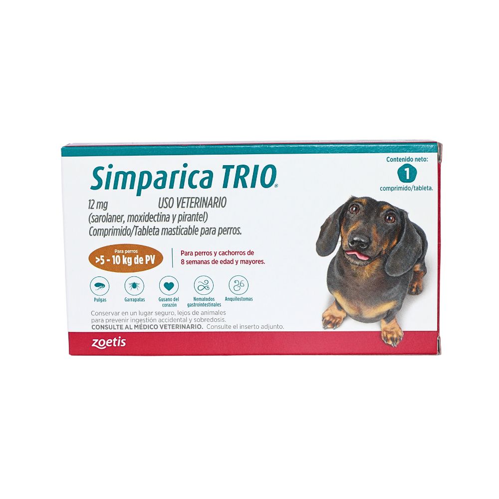 ZOETIS SIMPARICA TRIO 12 MG 1 TAB 5 - 10 KG