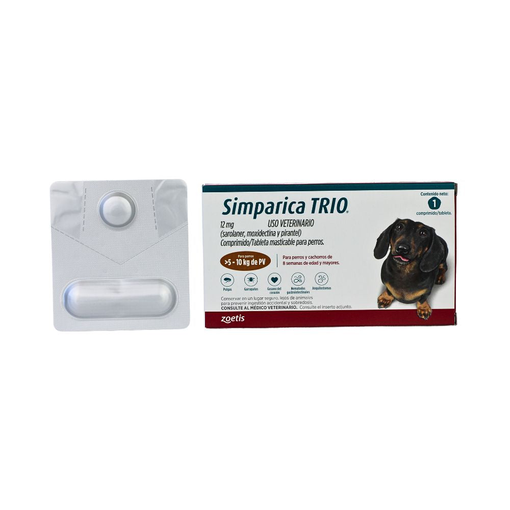 ZOETIS SIMPARICA TRIO 12 MG 1 TAB 5 - 10 KG