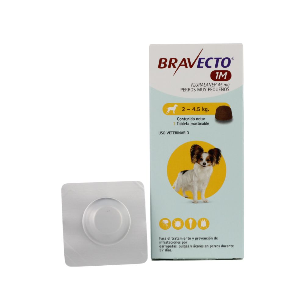 Msd Bravecto 45Mg 1Mes (2-4.5Kg) 1 Tableta