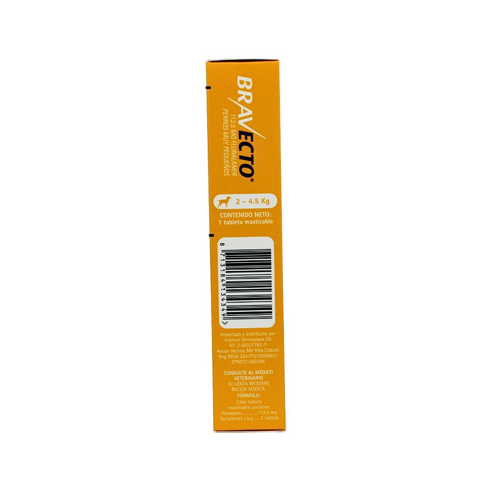 Msd Bravecto Tableta 112.5 Mg 2-4.5 Kg