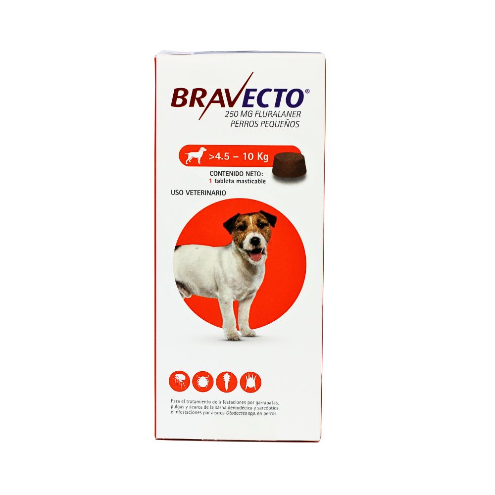 MSD BRAVECTO TABLETA 250 MG 4.5-10 KG
