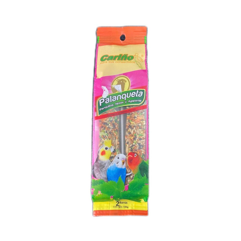 Carino Palanqueta Periquito, Ninfas Y Agaponis 2 Barras 100 G