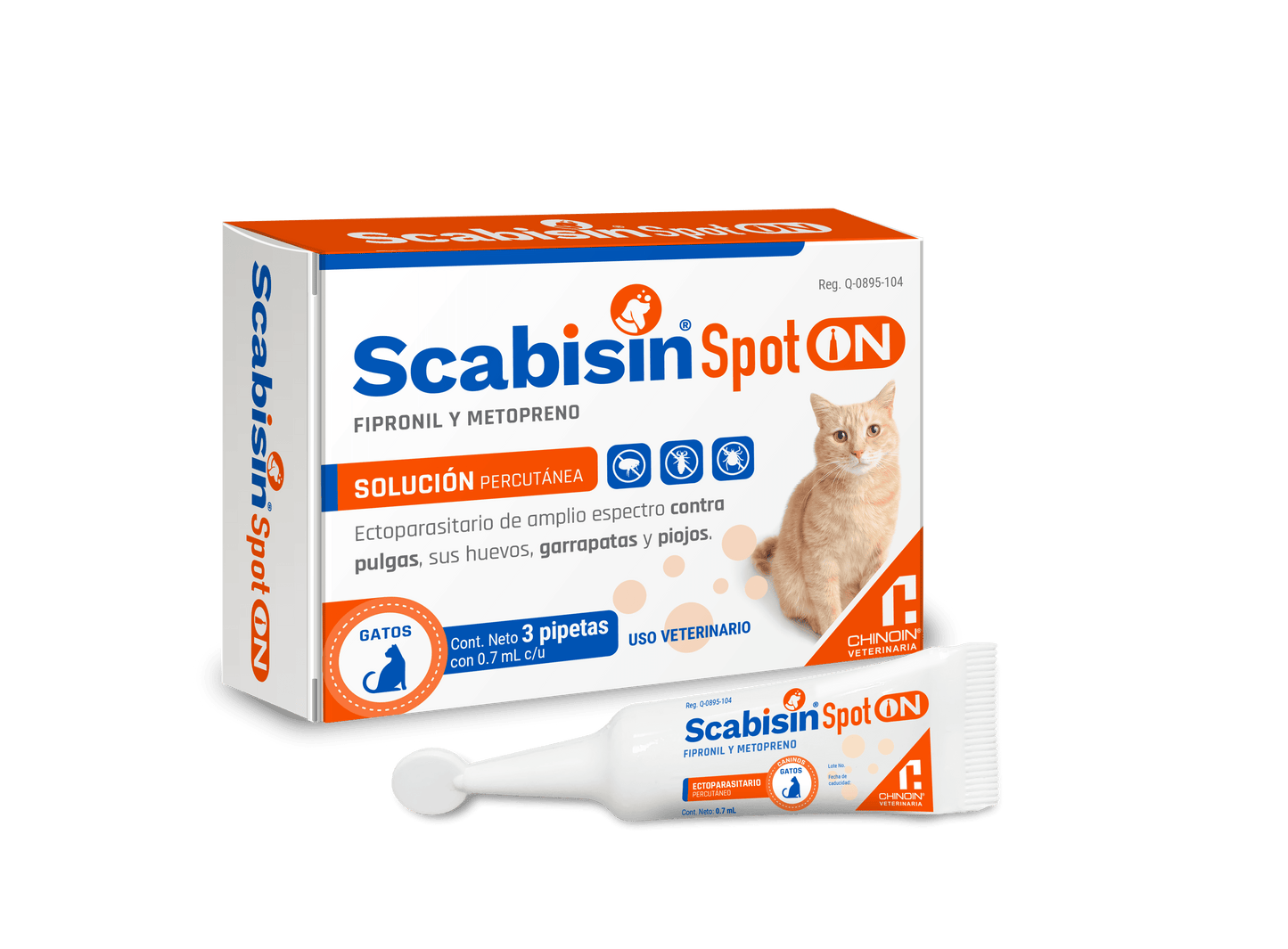 Chinoin Scabisin Spot On 1 Pipeta 0.7Ml Gatos (2-10Kg)