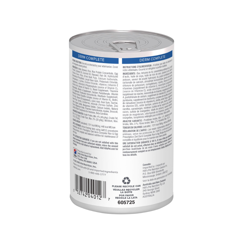 HILLS Derm complete 13 Oz Lata PERRO 12 PZ