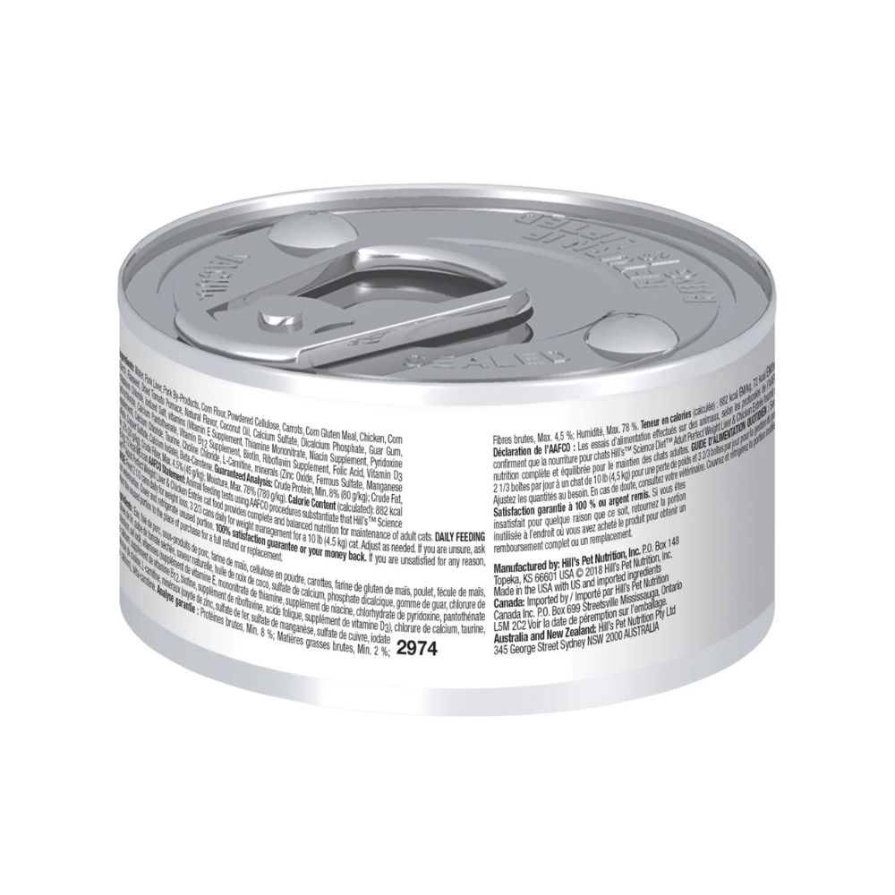 Hills Adult Perfect Weight Gato Lata 2.9 Oz