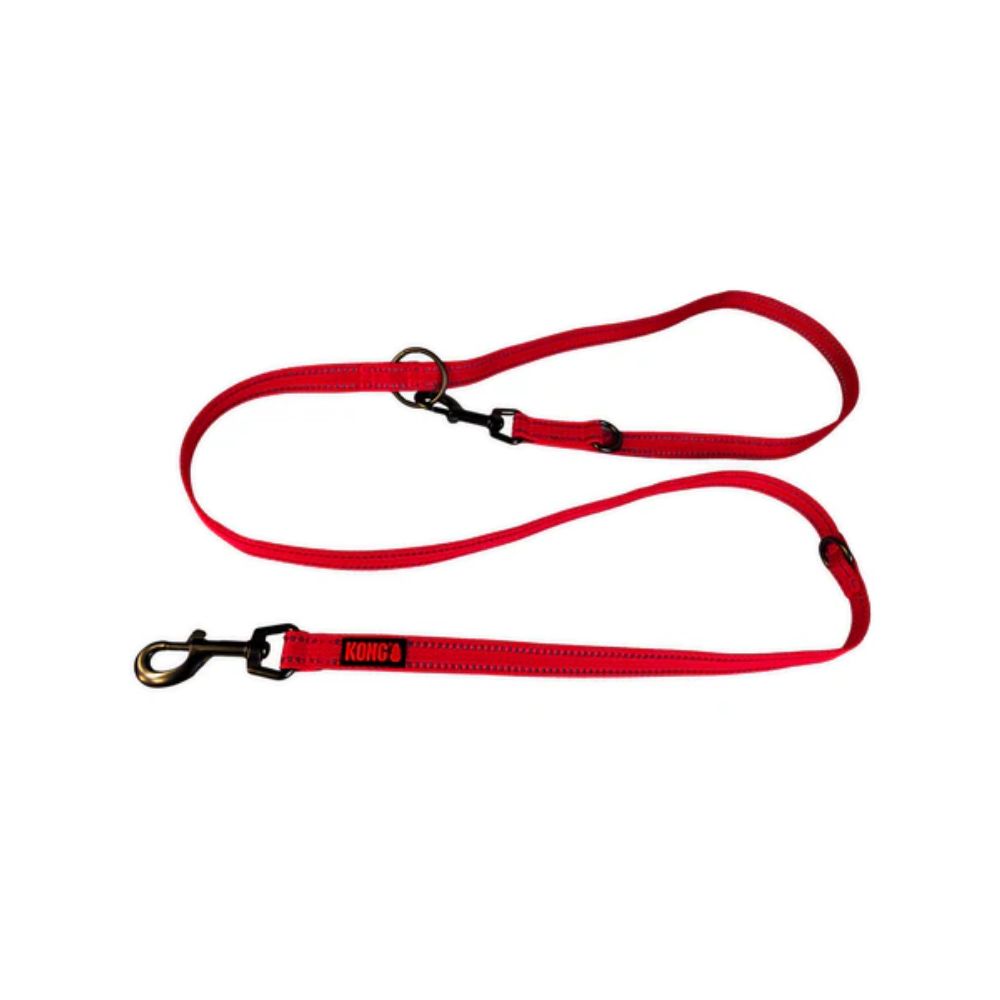 KONG CORREA AJUSTABLE DE NYLON ROJA MEDIANA