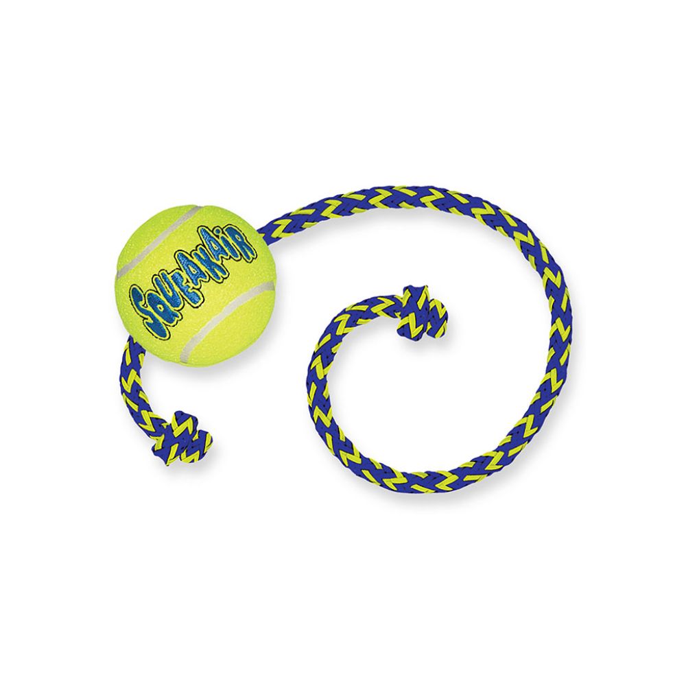 KONG PELOTA SQUEAKAIR MEDIANA CON CUERDA